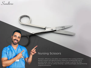 Nursing Scissors with Pocket Clip Dressing Bandage Scissors Sharp/Blunt 13CM S 132