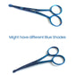 Sandbros Dog Grooming Scissors Curved Face & Paw Ball Tip Safety Shears Probe Curved 4.5 Inch Blue Coated