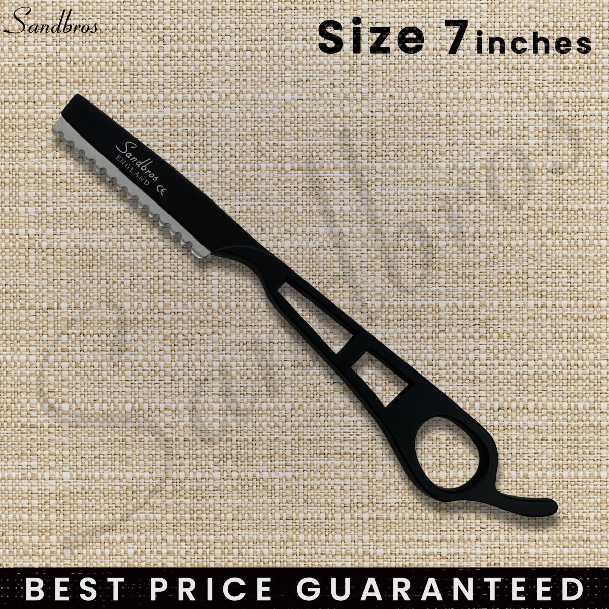 Hair Trimming, Thinning Razor with Straight Sleek Black Handy Design - Sandbros