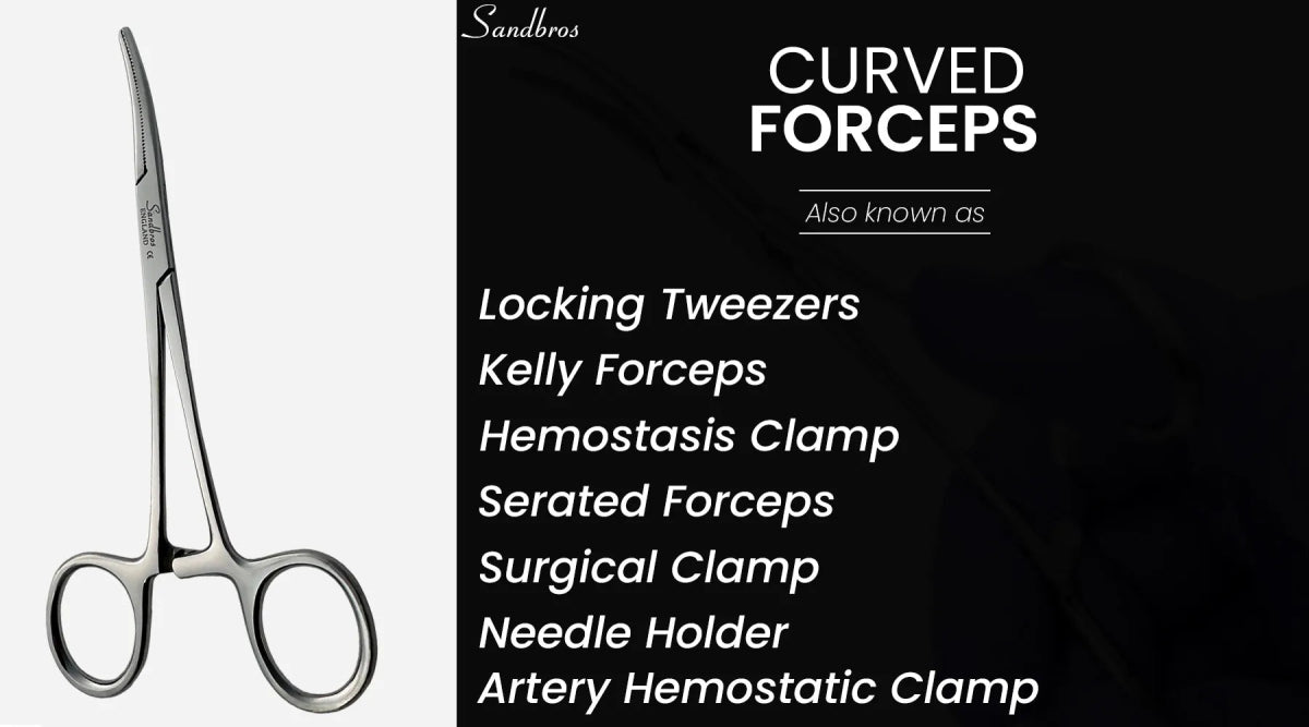 Hemostat Forceps, Kelly Forceps with ratchet locking system - Sandbros