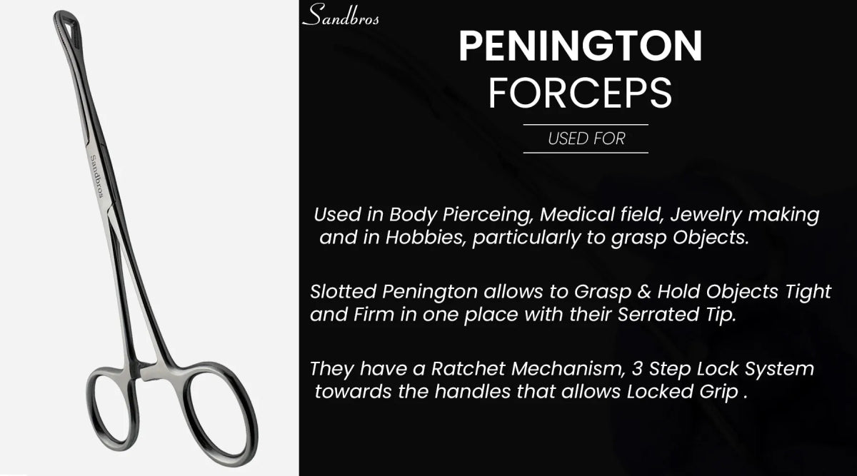 Mini Pennington Forceps Clamps for Body Piercing and medical use - Sandbros