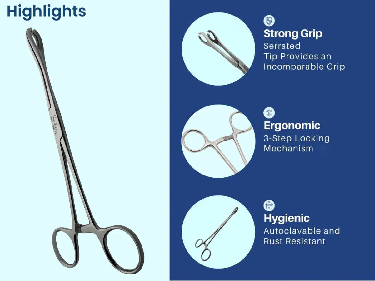 Mini Sponge Forceps for Body Piercing and Surgeries - Sandbros