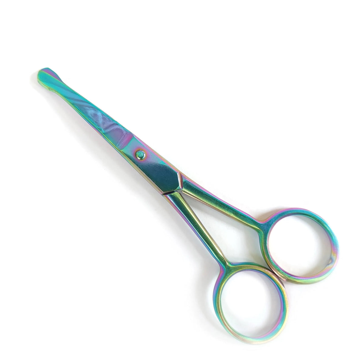 Multicolor Curved Dog Grooming Scissors for Face & Paw Ball Tip Safety Shears - Sandbros