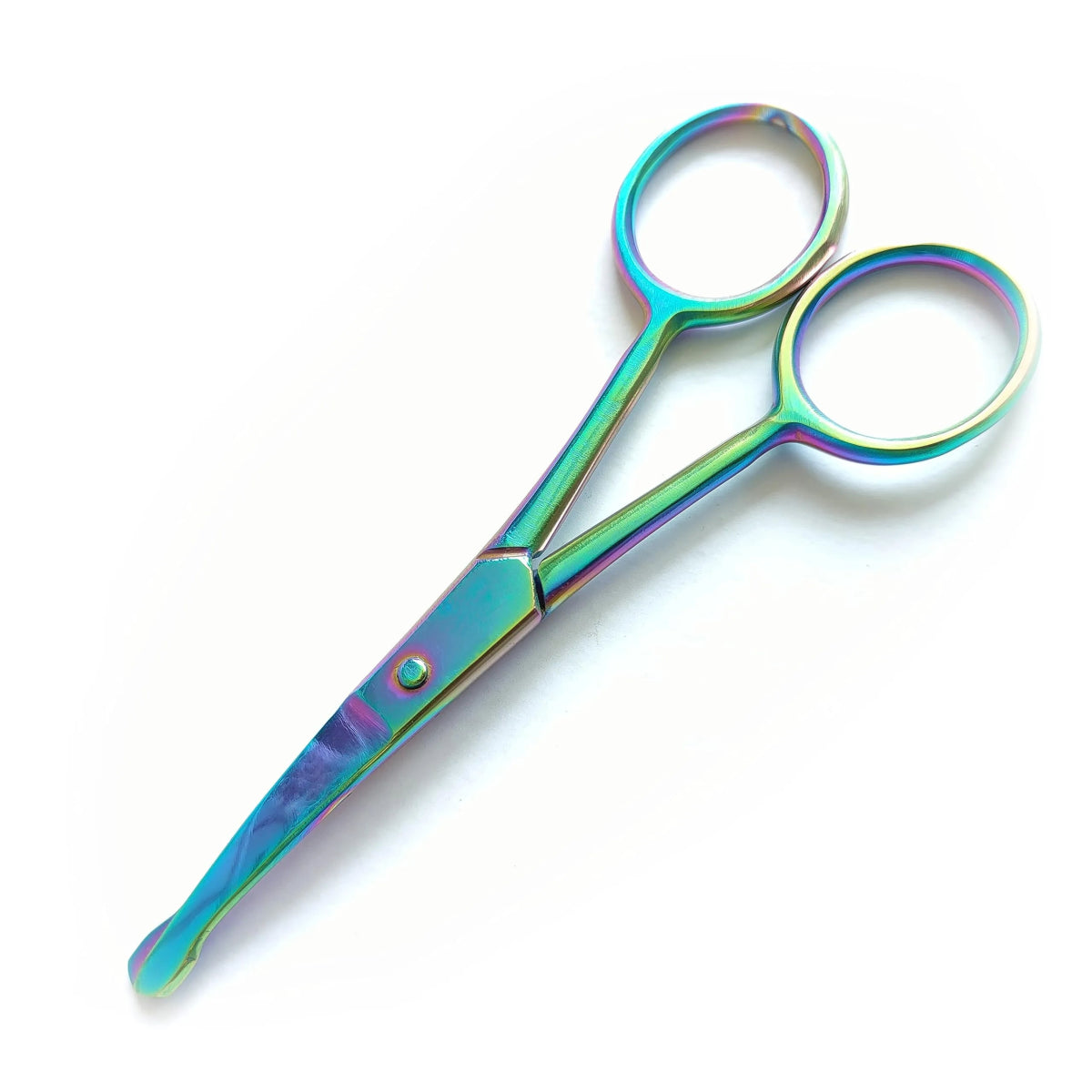 Multicolor Curved Dog Grooming Scissors for Face & Paw Ball Tip Safety Shears - Sandbros