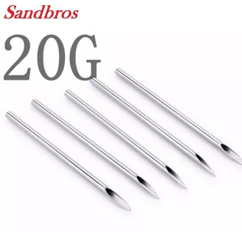 Needles for Body Piercing. Sterile Needles 6G, 8G, 10G, 12G, 13G, 14G, 15G, 16G, 18G, 20G - Sandbros