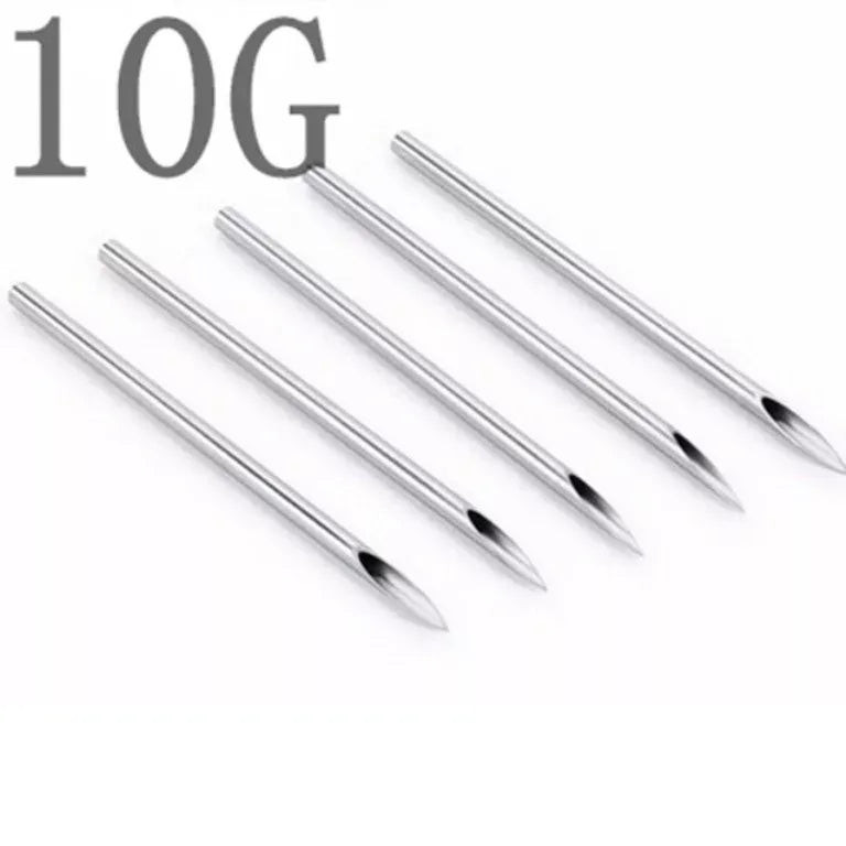 Needles for Body Piercing. Sterile Needles 6G, 8G, 10G, 12G, 13G, 14G, 15G, 16G, 18G, 20G - Sandbros