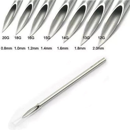 Needles for Body Piercing. Sterile Needles 6G, 8G, 10G, 12G, 13G, 14G, 15G, 16G, 18G, 20G - Sandbros