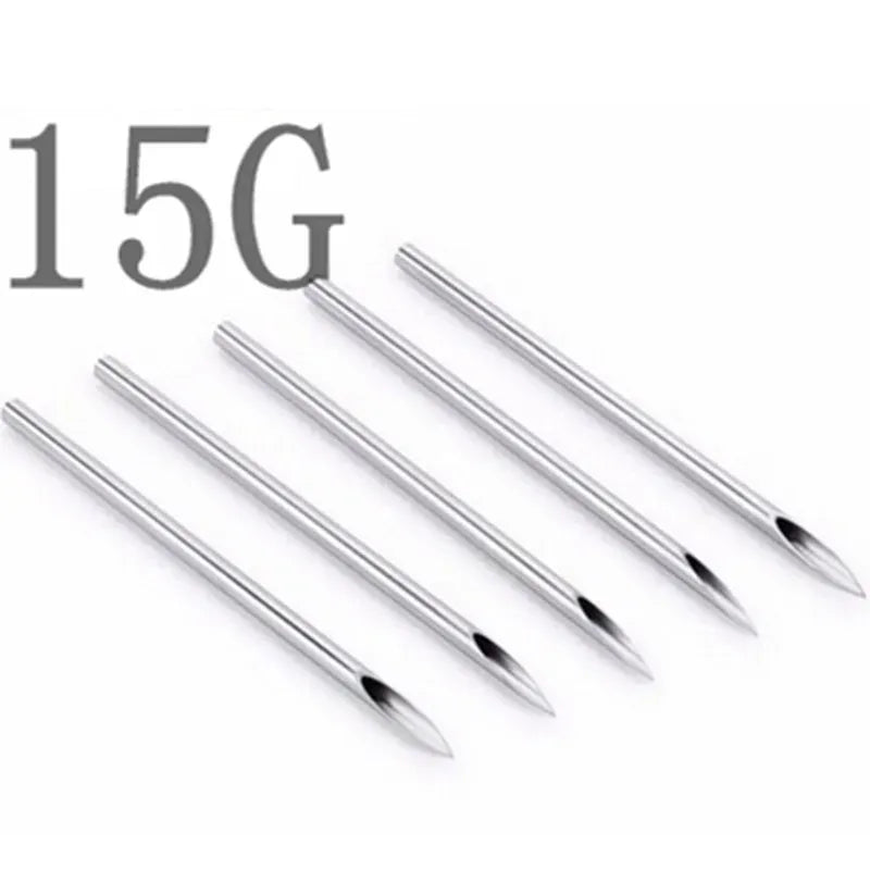 Needles for Body Piercing. Sterile Needles 6G, 8G, 10G, 12G, 13G, 14G, 15G, 16G, 18G, 20G - Sandbros