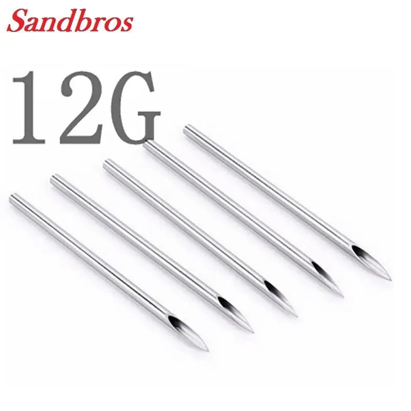 Needles for Body Piercing. Sterile Needles 6G, 8G, 10G, 12G, 13G, 14G, 15G, 16G, 18G, 20G - Sandbros