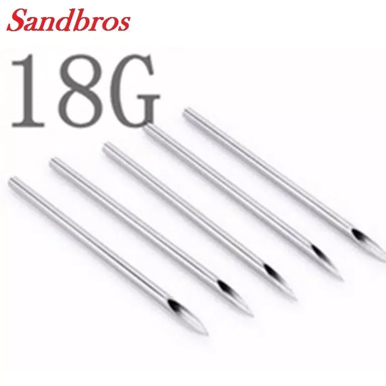 Needles for Body Piercing. Sterile Needles 6G, 8G, 10G, 12G, 13G, 14G, 15G, 16G, 18G, 20G - Sandbros