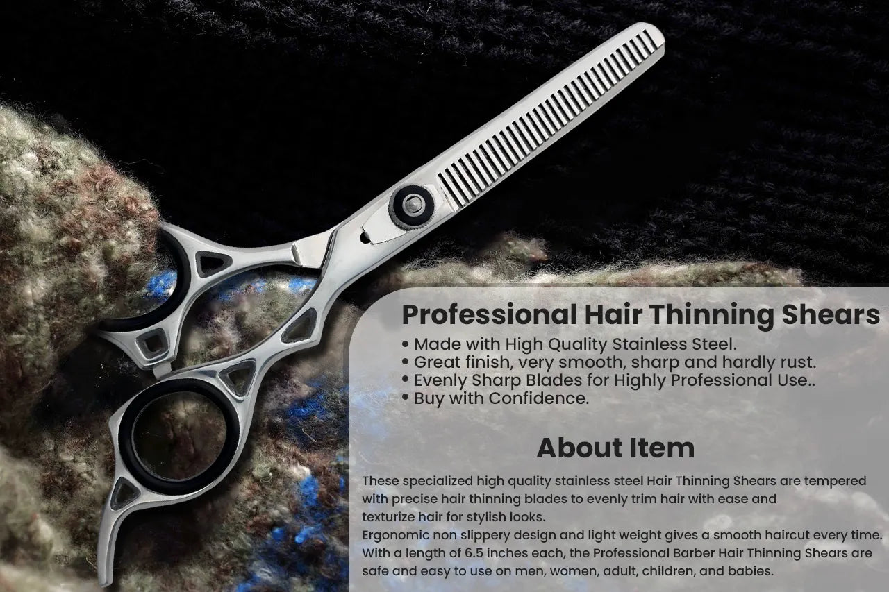 hair thinning scissors on guide