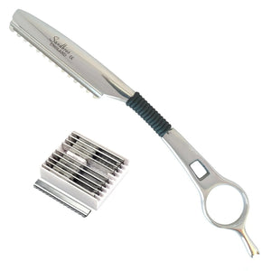 Professional Hair Thinning, Styling Razor, Feather styling Sleek Silver Polished